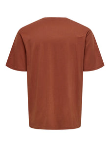 Rust Cotton T-Shirt - Fred | Only & Sons