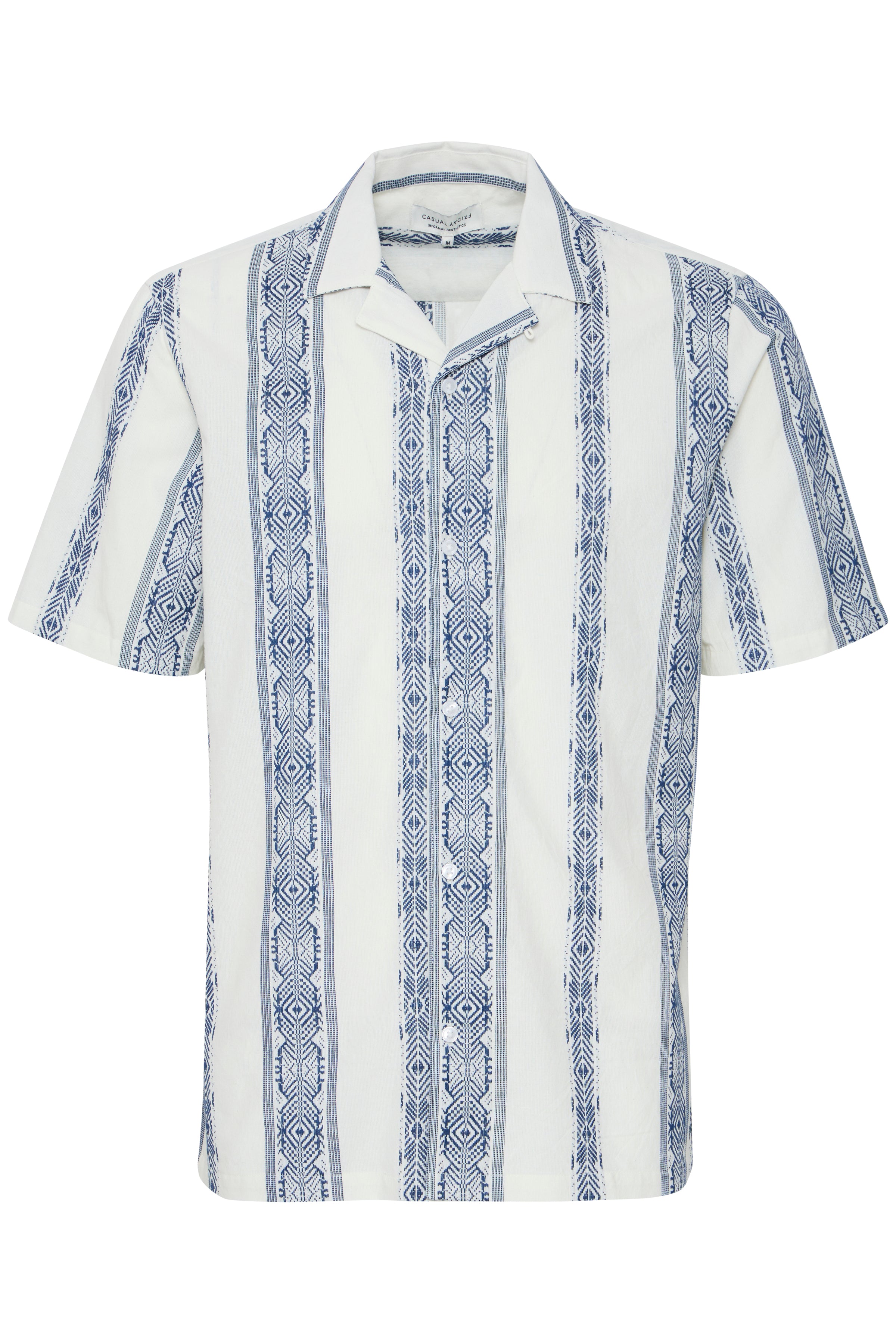 Navy Patterned Cotton Shirt - Jayden | Casual Friday