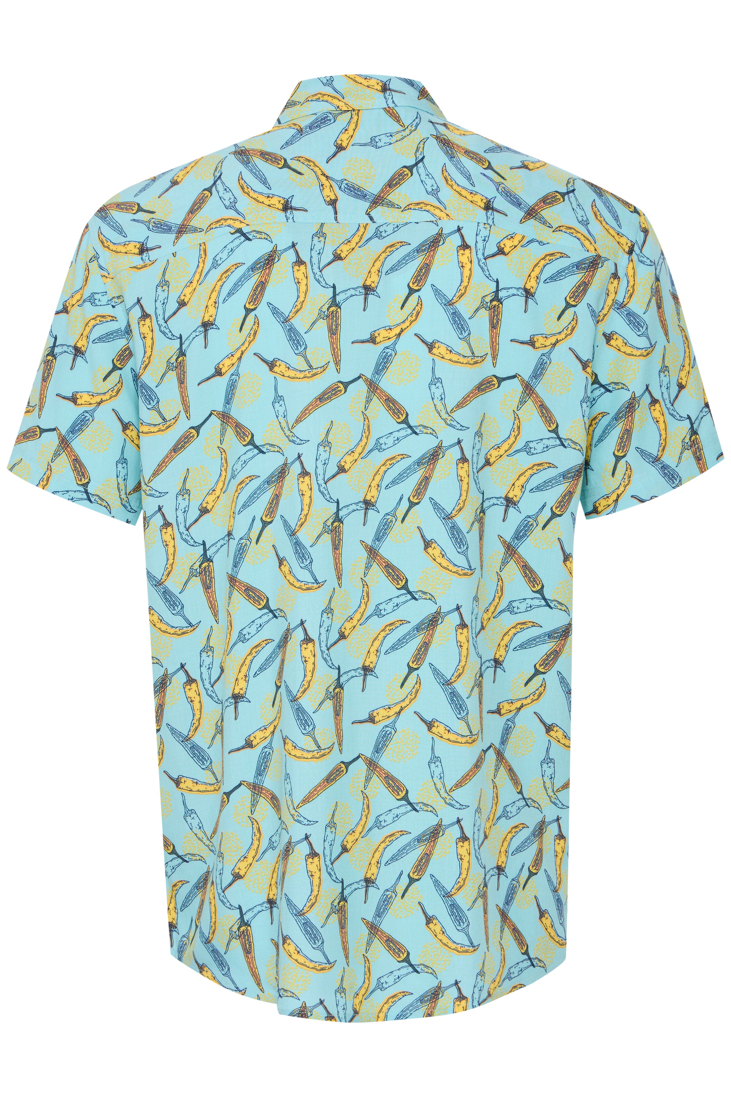 Cyan & Yellow Peppers Viscose Shirt | Blend