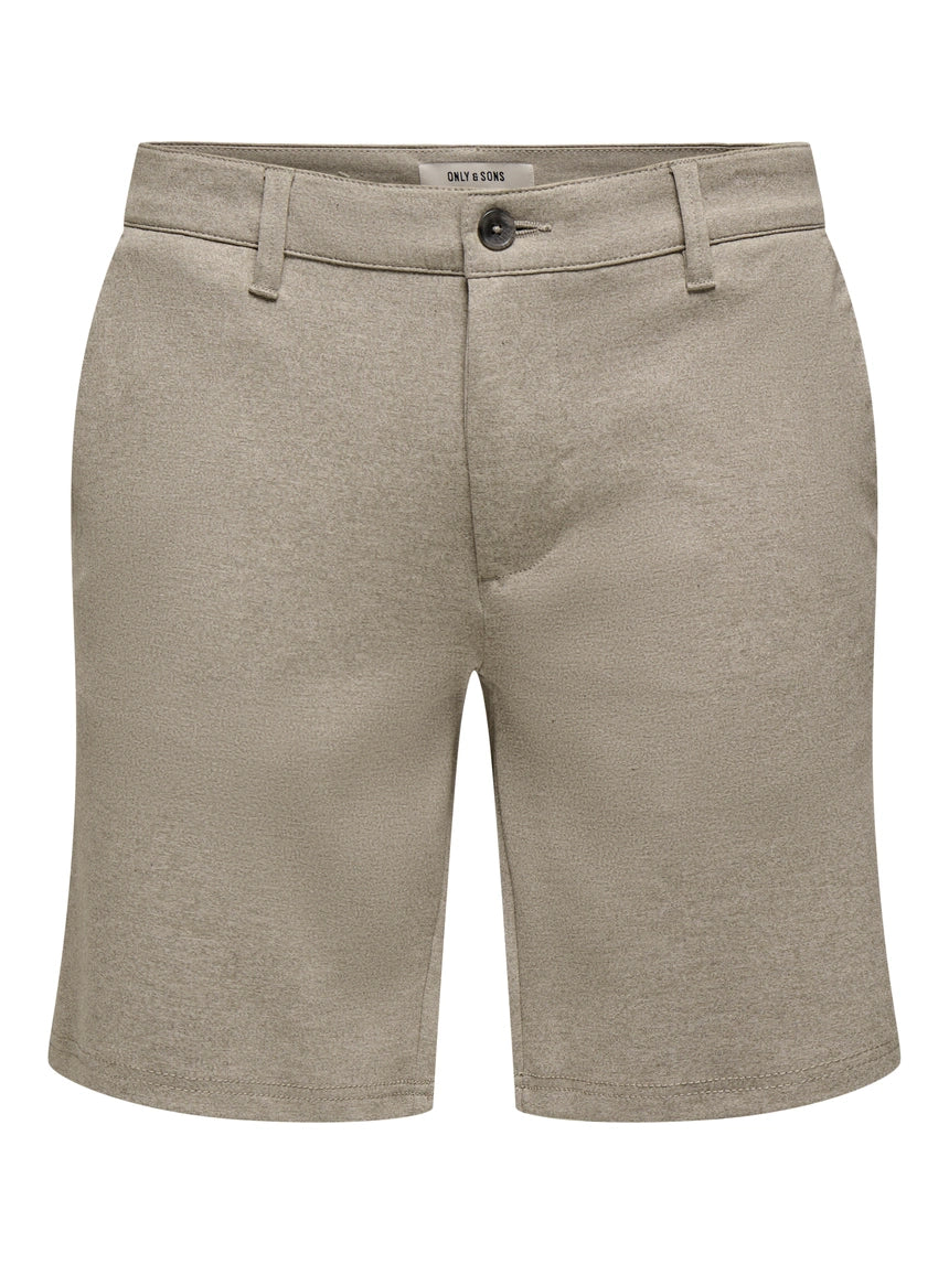 Tan Viscose Stretch Shorts - Fallen Rock Mark | Only & Sons