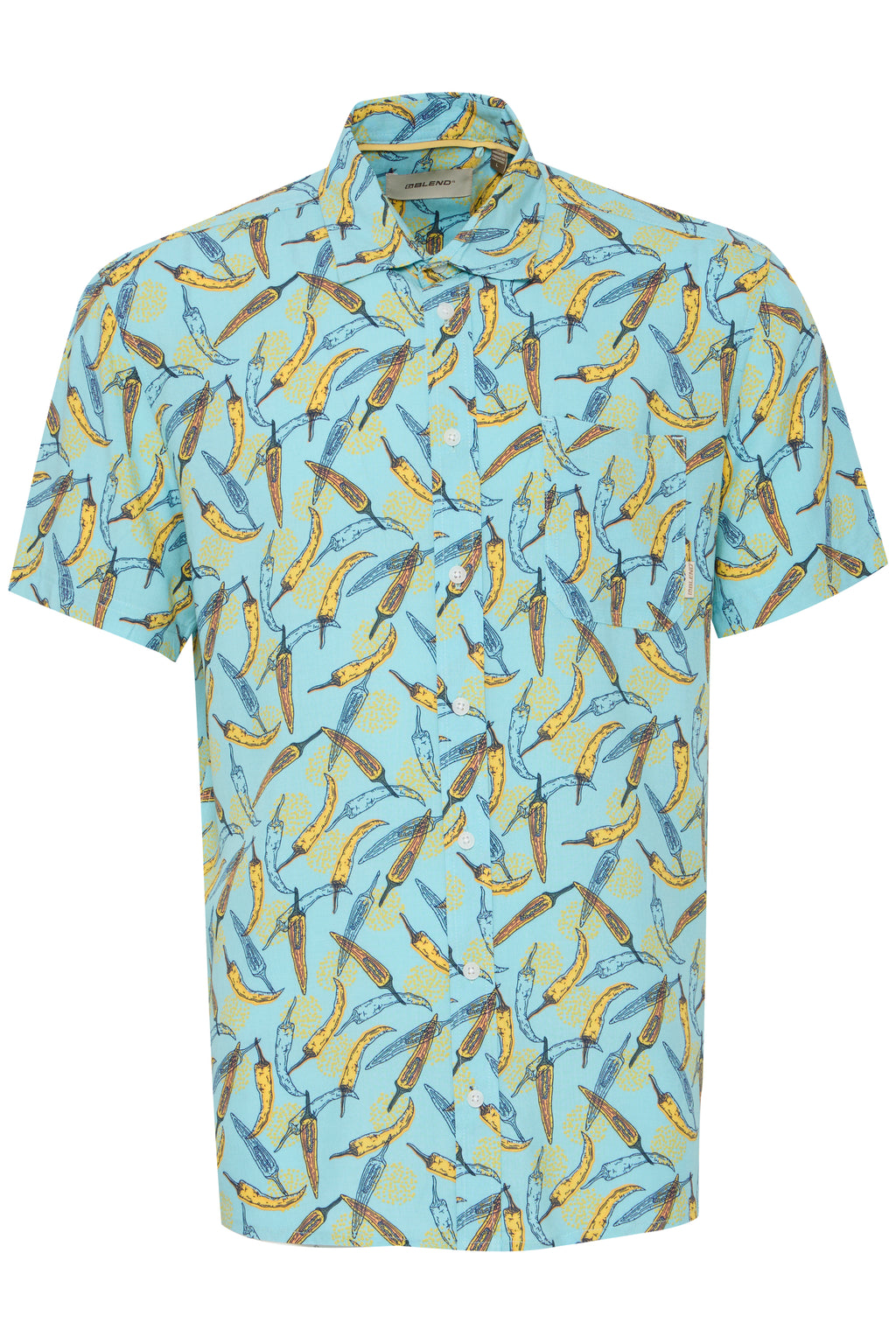 Cyan & Yellow Peppers Viscose Shirt | Blend