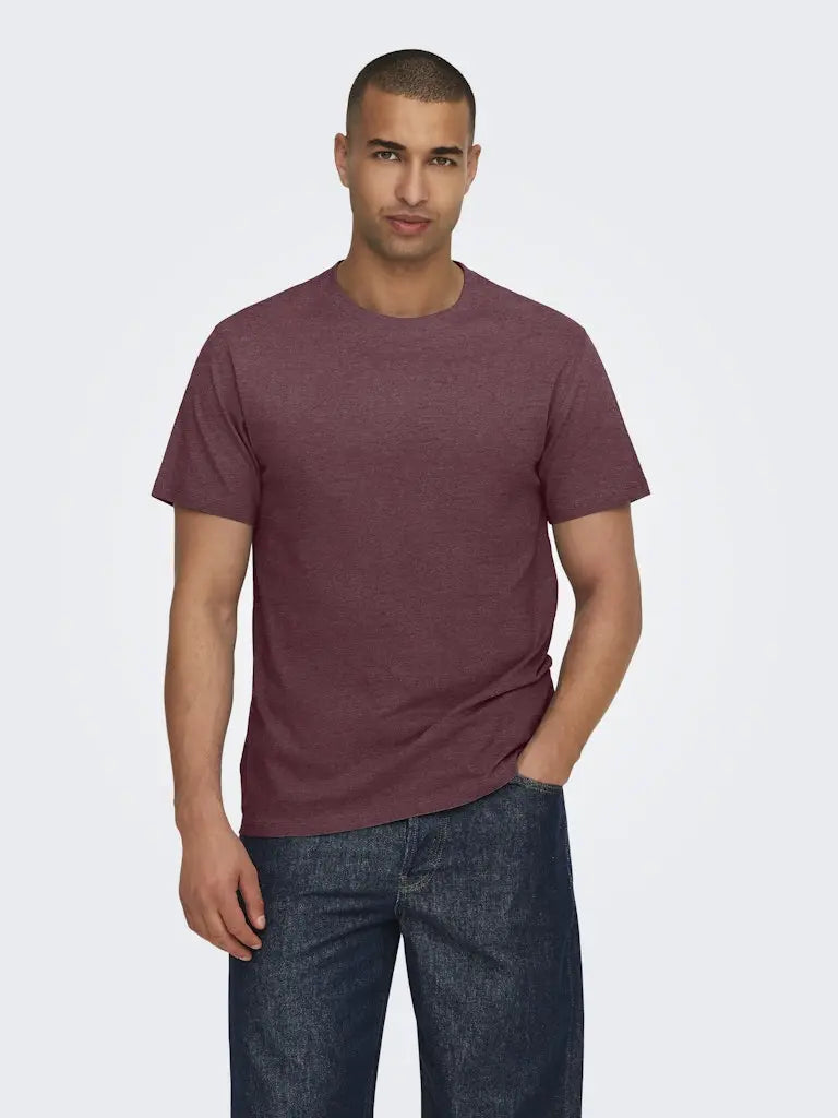 Red Cotton T-Shirt - Port Royal | Only & Sons