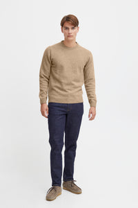 Oatmeal Italian Wool Jumper - Karl | Casual Friday