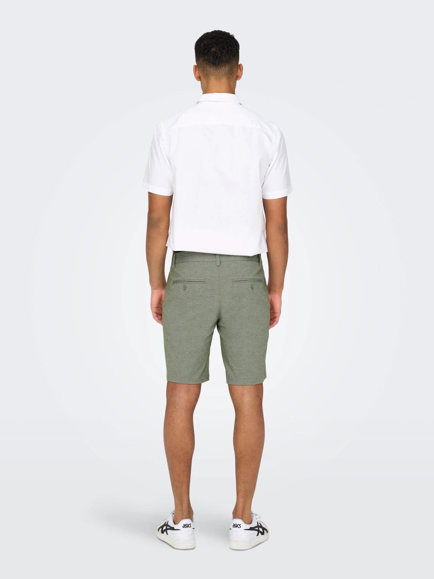 Olive Night Viscose Stretch Shorts - Mark | Only & Sons