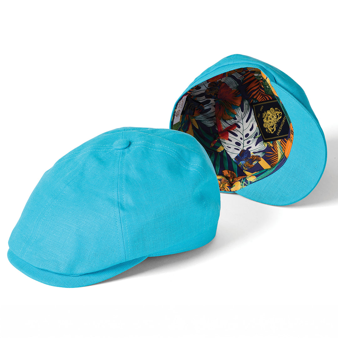 Aqua Irish Linen Cap - Hudson | Failsworth