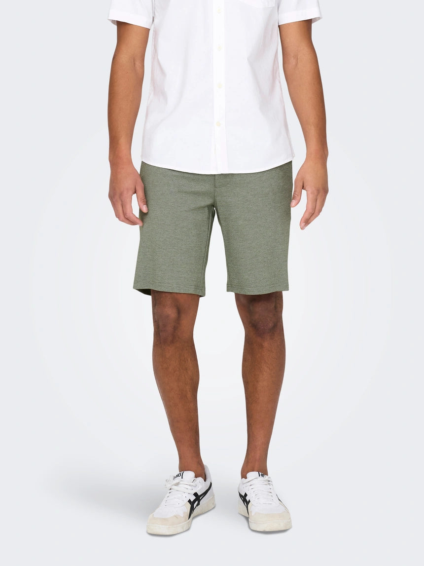Olive Night Viscose Stretch Shorts - Mark | Only & Sons