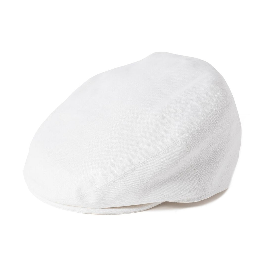 White Irish Linen Flat Cap | Failsworth