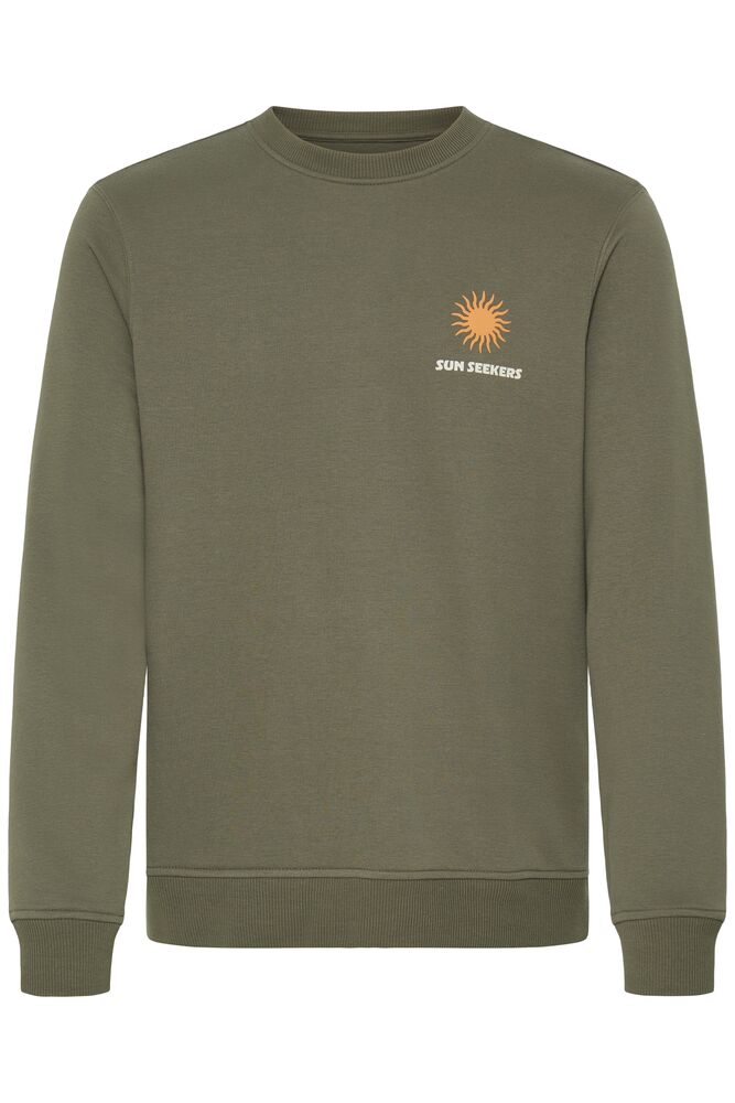 Dusty Olive Graphic Crew Sweater - Konsta | Blend