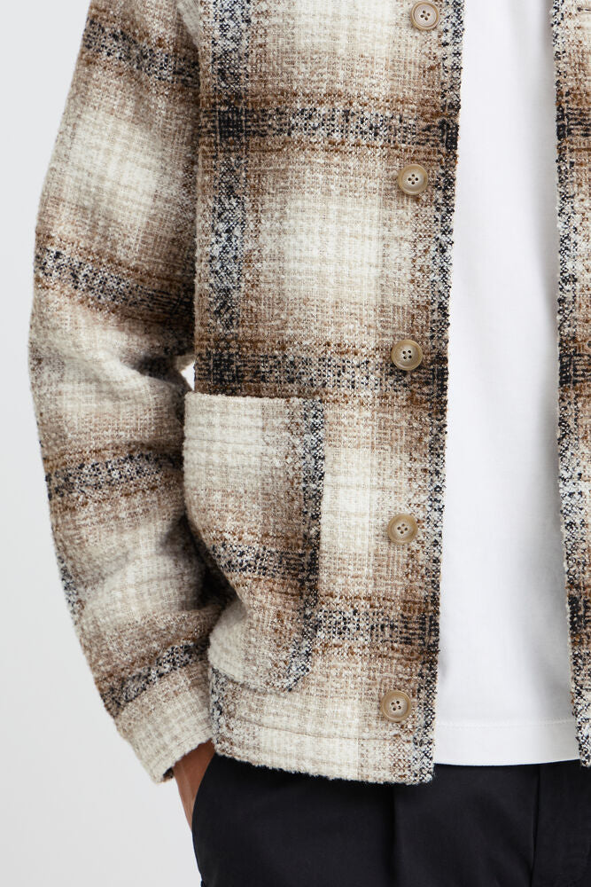 Giant Tan & Black Check Coat - Cesar | Casual Friday