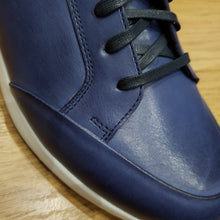 Load image into Gallery viewer, Navy Blue Italian Leather Trainers | Lacuzzo