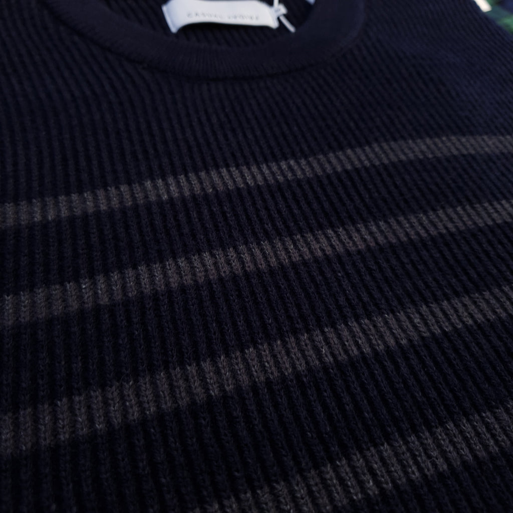 Navy Striped Jumper - Karl Crew Neck | Casual Friday