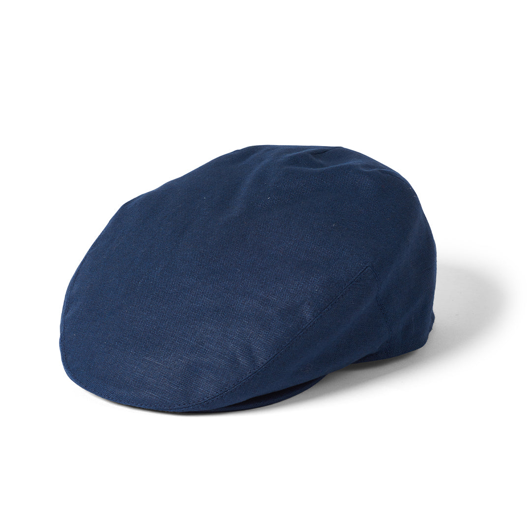 Navy Irish Linen Flat Cap - Hudson | Failsworth