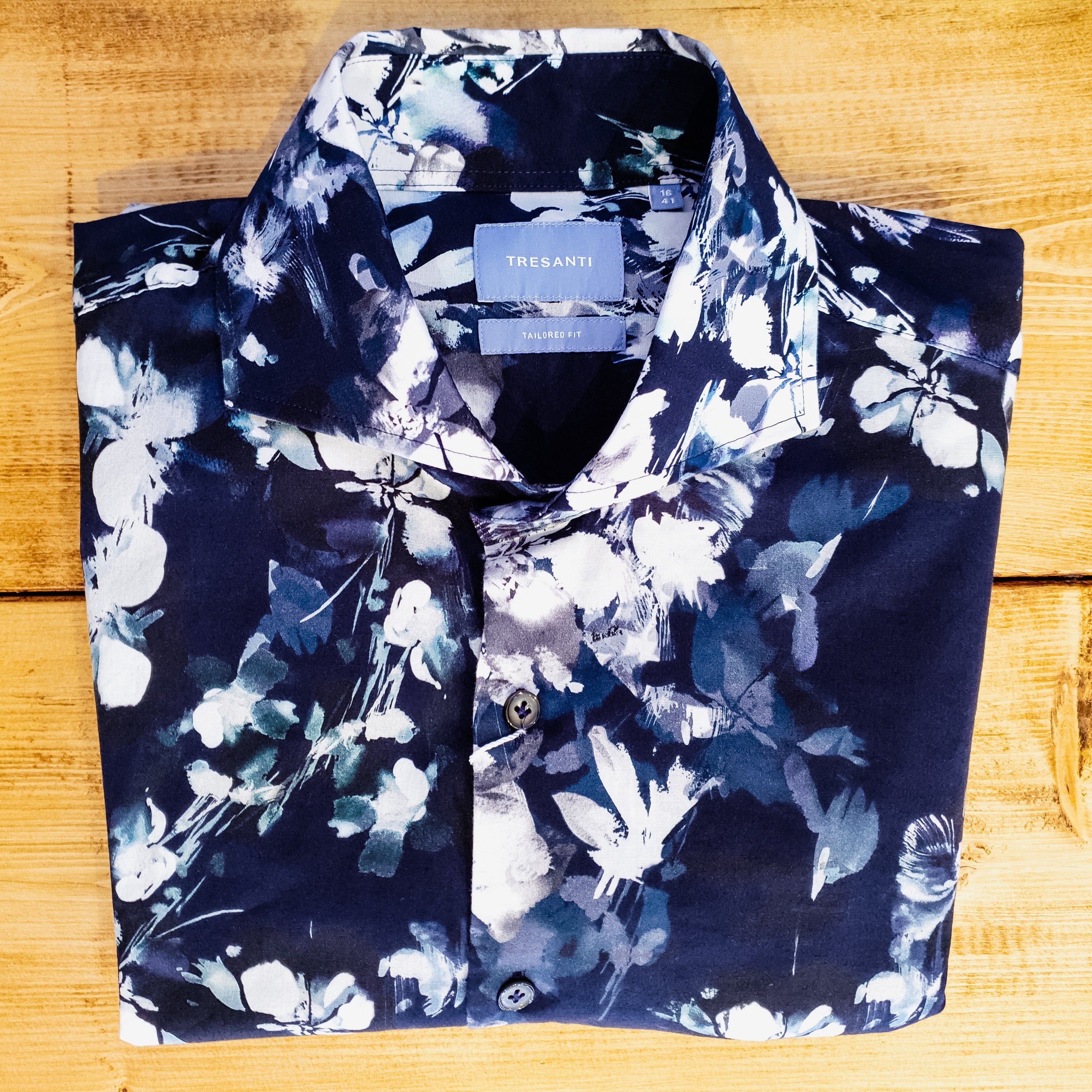 Blue Floral Long Sleeved Shirt - Fantasy | Tresanti